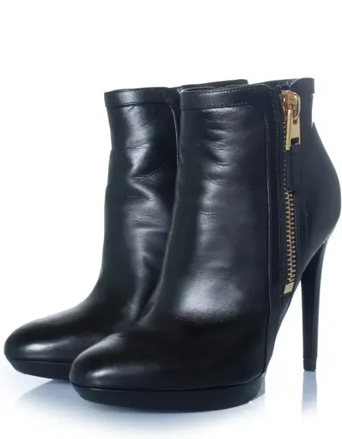 Leather Platform Ankle Boots