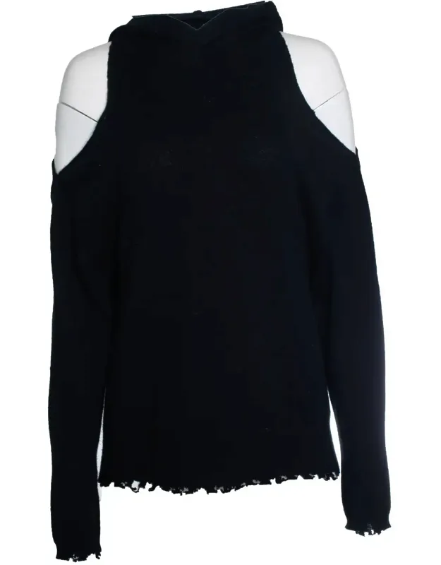 Hooded Knitwear With Open Shoulders