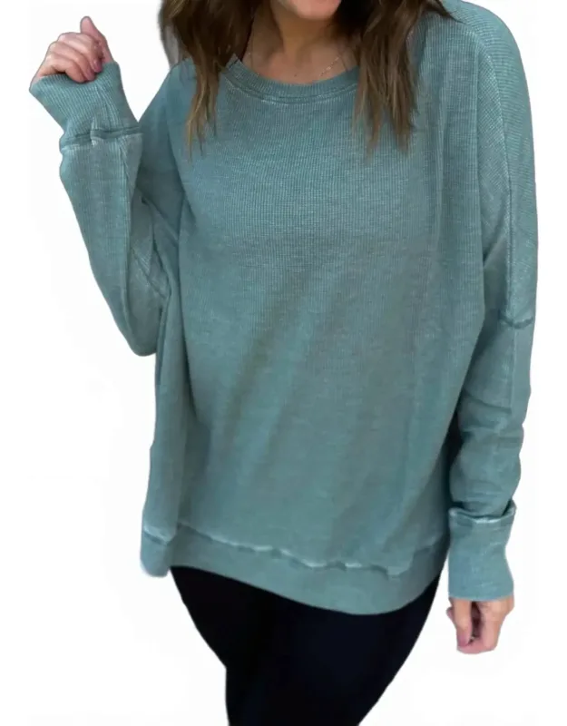 Waffle Ribbed Pullover