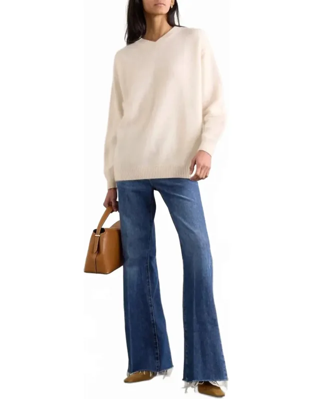 Lax Distressed High Rise Flared Jeans