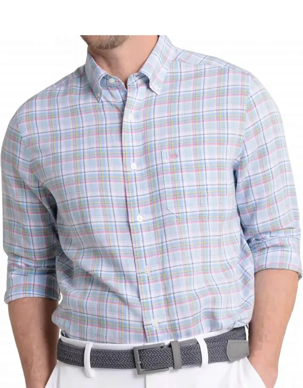Emerald Shores Plaid Long Sleeve Sport Shirt