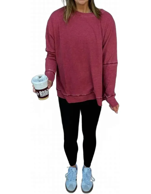 Waffle Ribbed Pullover