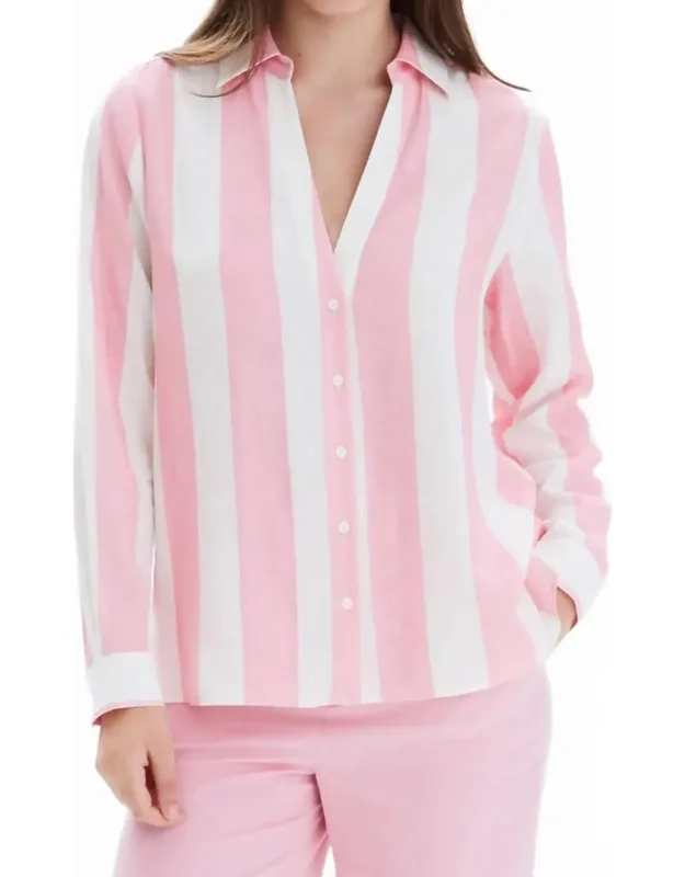 Striped Button Up Blouse