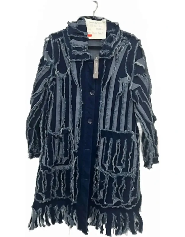 Denim Fringe Coat