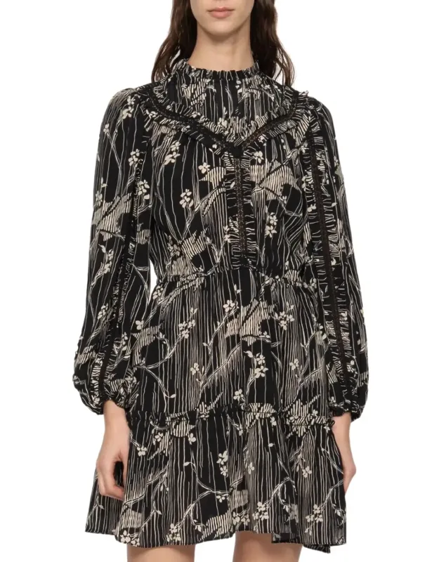 Sunniva Print Long Sleeve Dress