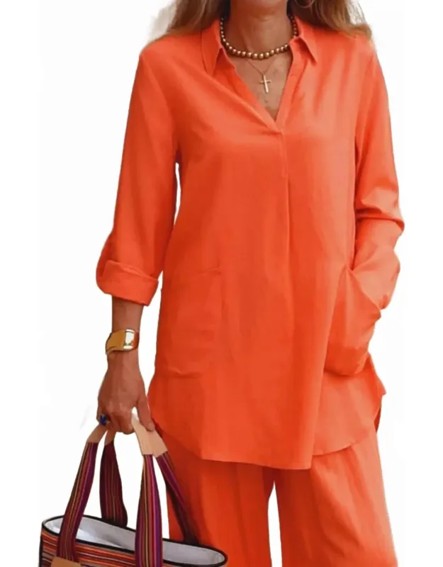 Rolled Up Long Sleeve Tunic
