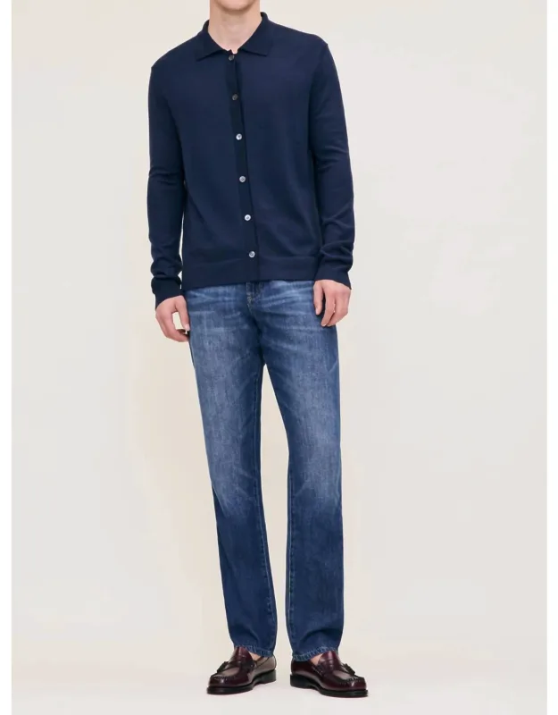 Slim Button-front Cardigan