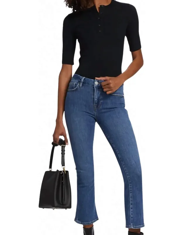 Le Crop Mini Boot Jeans With Flared Leg And Functional Pockets