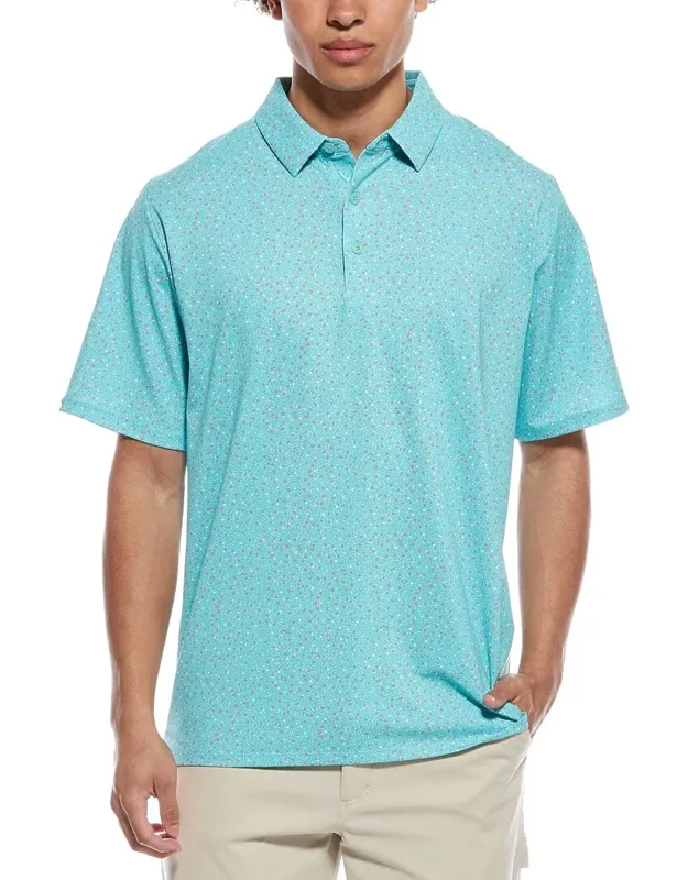 Micro Floral Print Polo Shirt