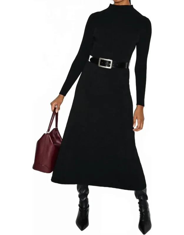 Long-sleeved Midi Dress
