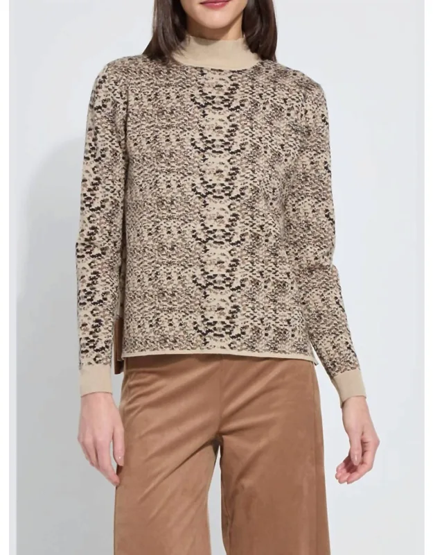 Mock Neck Jacquard Sweater