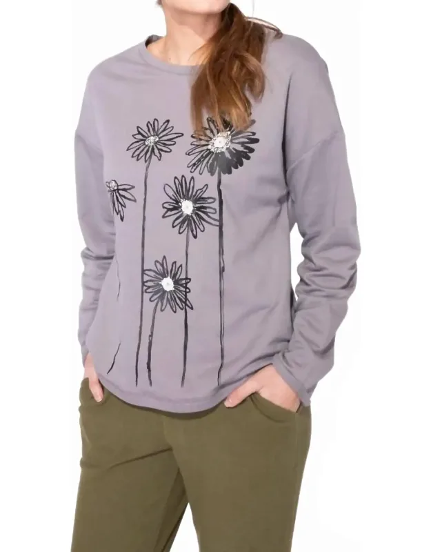 Daisy Stem Fleece Pullover