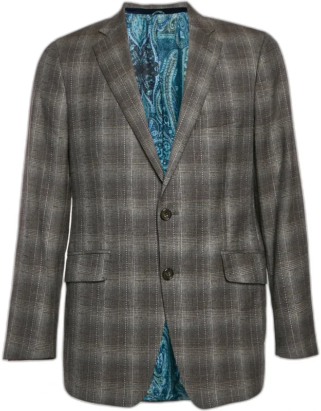 Glen Plaid Wool Blazer