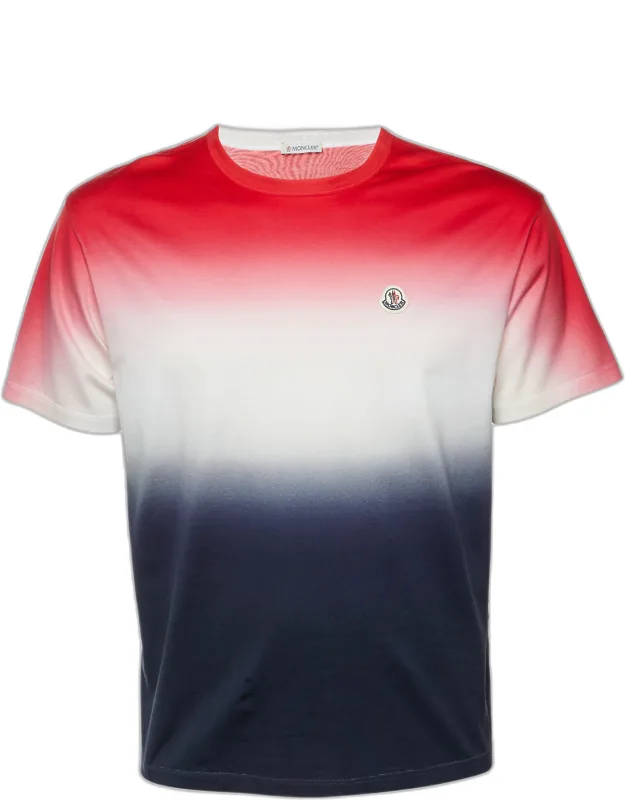 Ombre Print Cotton Crew Neck T-shirt
