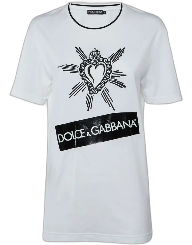 Heart Embroidered Crew Neck T-shirt