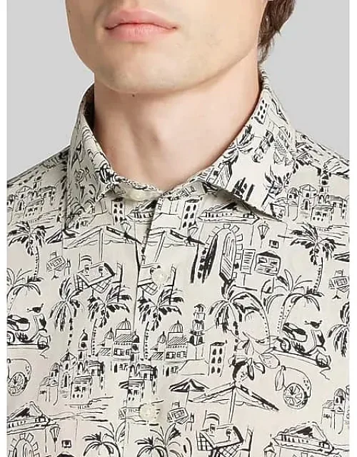 Modern Fit Vacation Vibes Short Sleeve Button-up Shirt