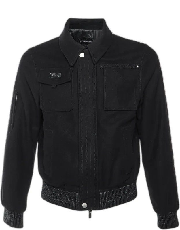 Wool & Angora Zip Up Bomber Jacket