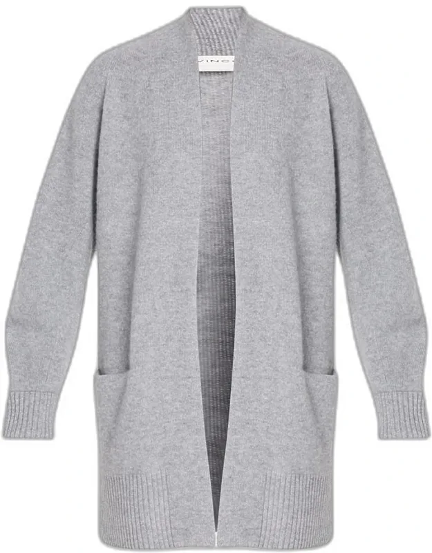 Cashmere Shawl-collar Open-front Cardigan