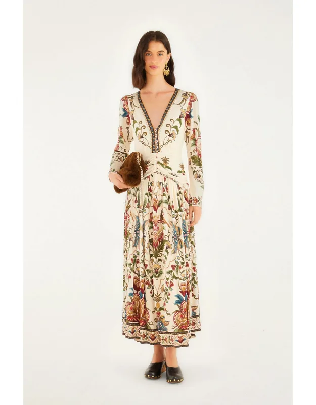Majestic Hearts Long Sleeve Midi Dress