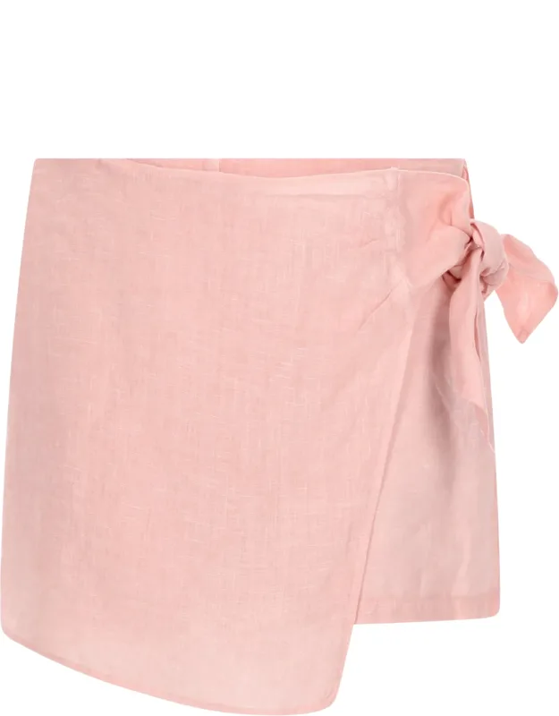 Lino Shorts With Bow