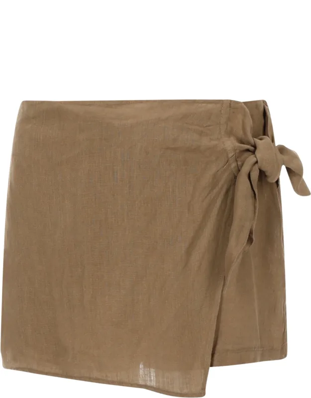 Lino Shorts With Bow