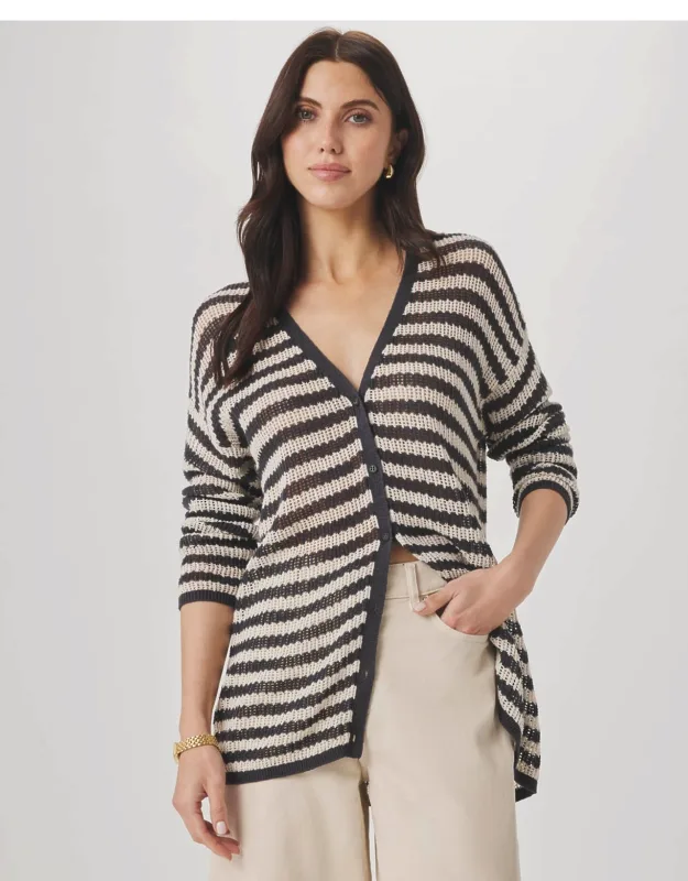 Yasmine Striped Open Cardigan