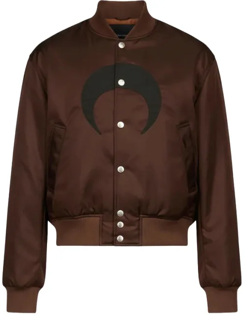 Moon-print Buttoned Bomber Jacket