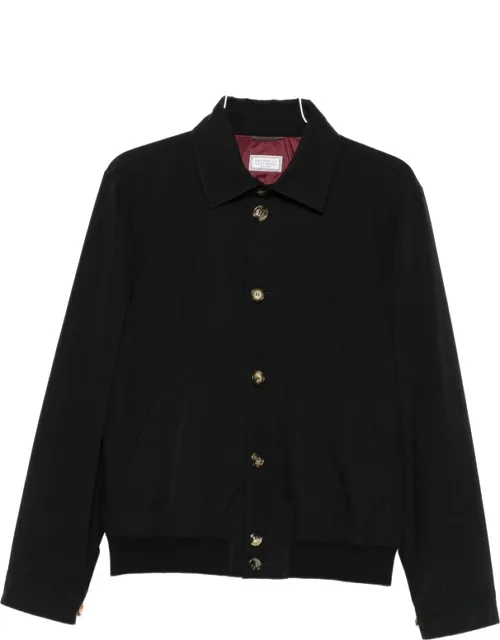 Button-fastening Bomber Jacket