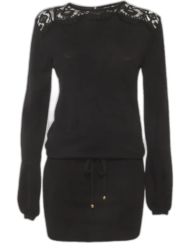 Lace Trim Wool Knit Dress