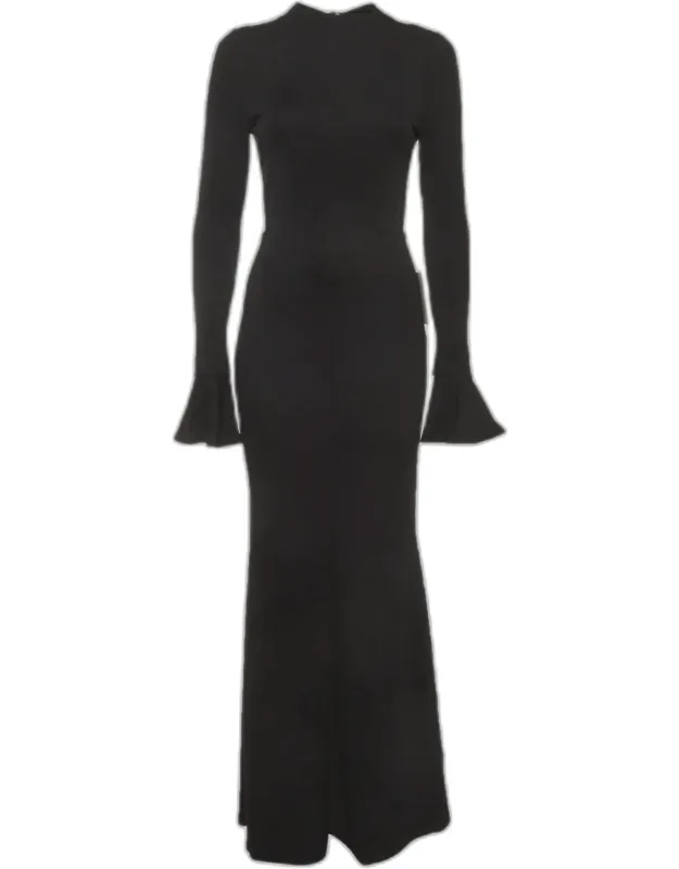 Jersey Knitted Long Sleeve Maxi Dress
