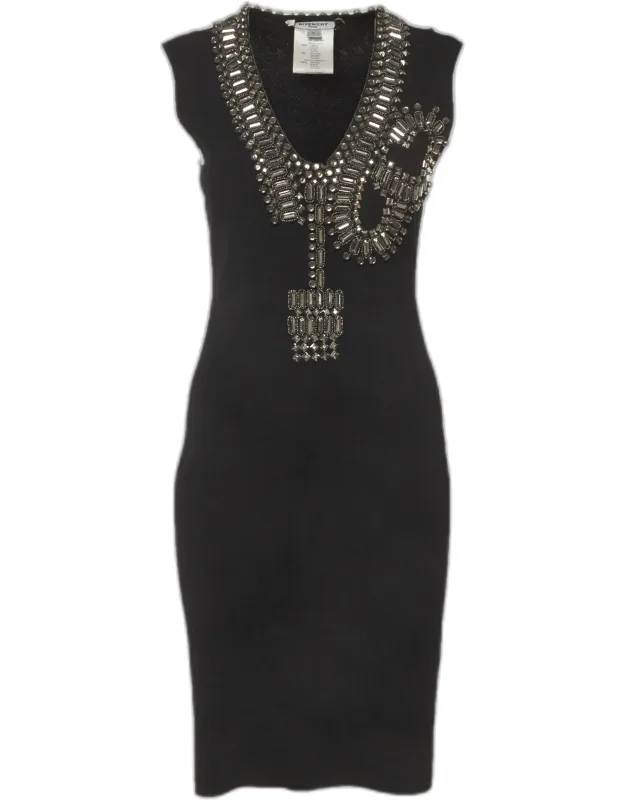 Embellished Stretch Knit Dress