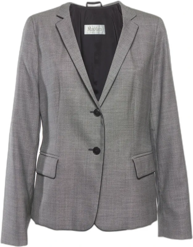 Birdseye Wool Blend Single Breasted Blazer