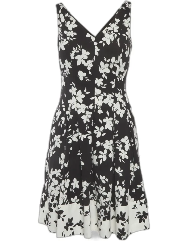 Floral Print Crepe Sleeveless Mini Dress