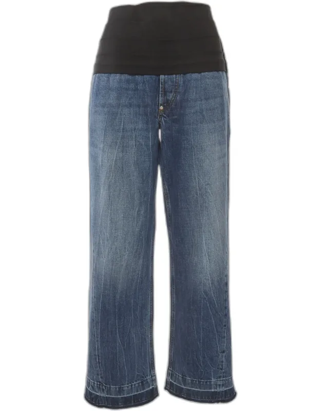 Denim Pleated High-rise Jeans M/waist 32"