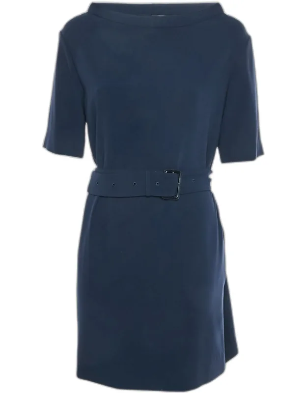 Crepe Belted Mini Dress