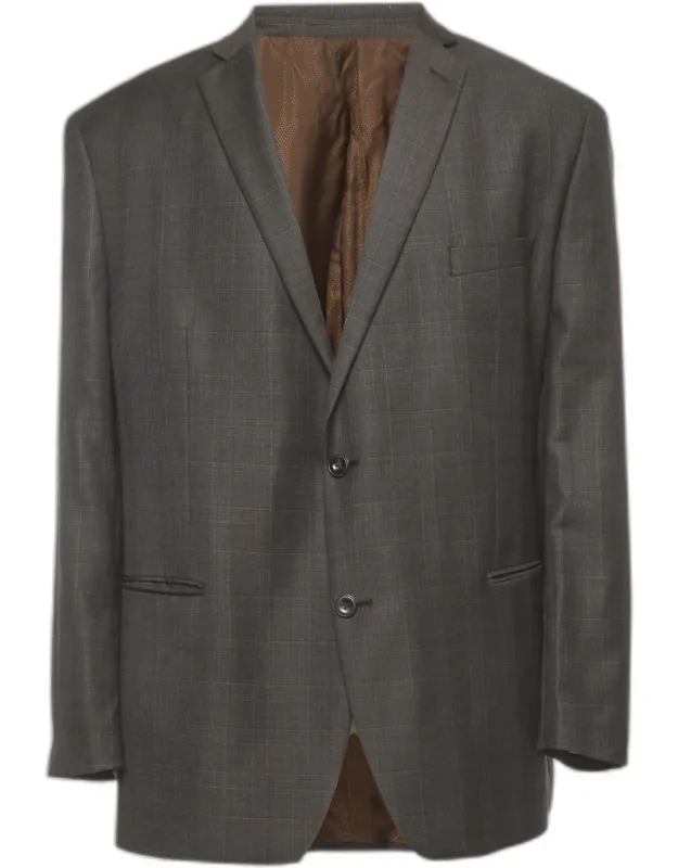 Checks Wool Regular Fit Blazer