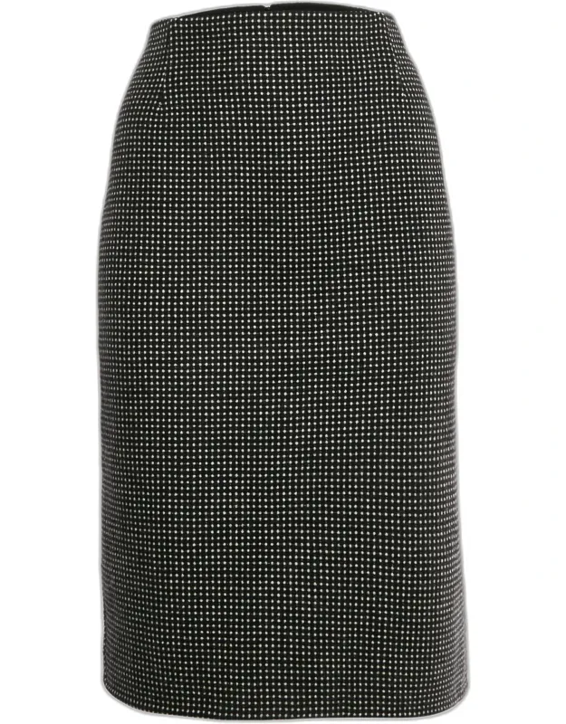 Wool Blend Jacquard Pencil Skirt