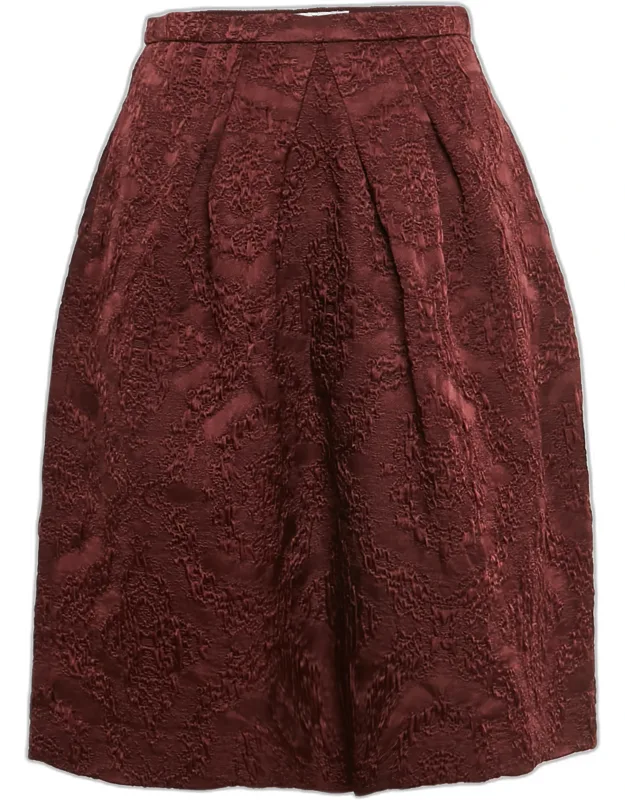 Jacquard Flared Knee Length Skirt