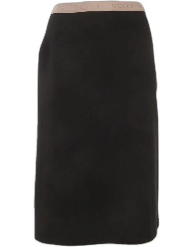 Stretch Knit Logo Detail Pencil Skirt
