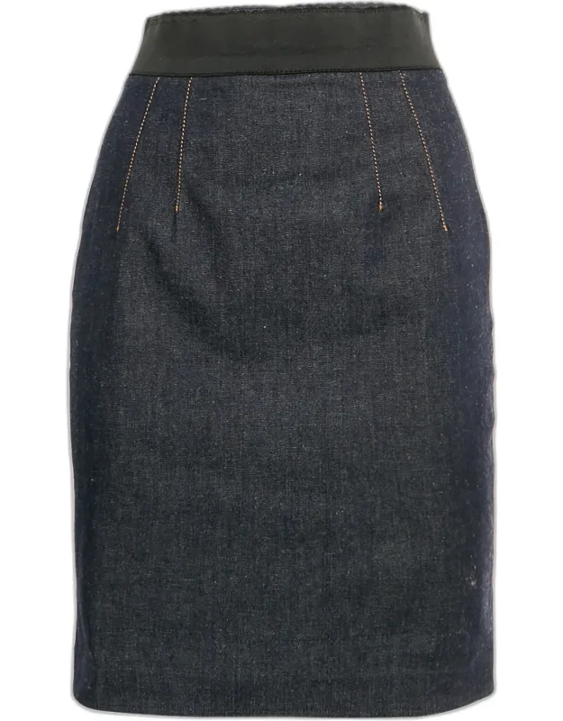 Denim Zip Up Pencil Skirt