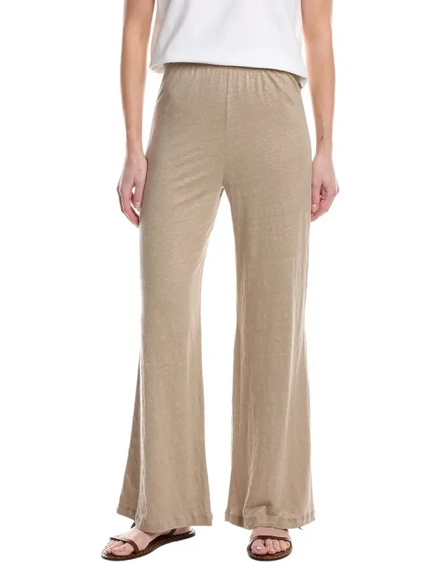 Stretch Linen-blend Wide-leg Pants