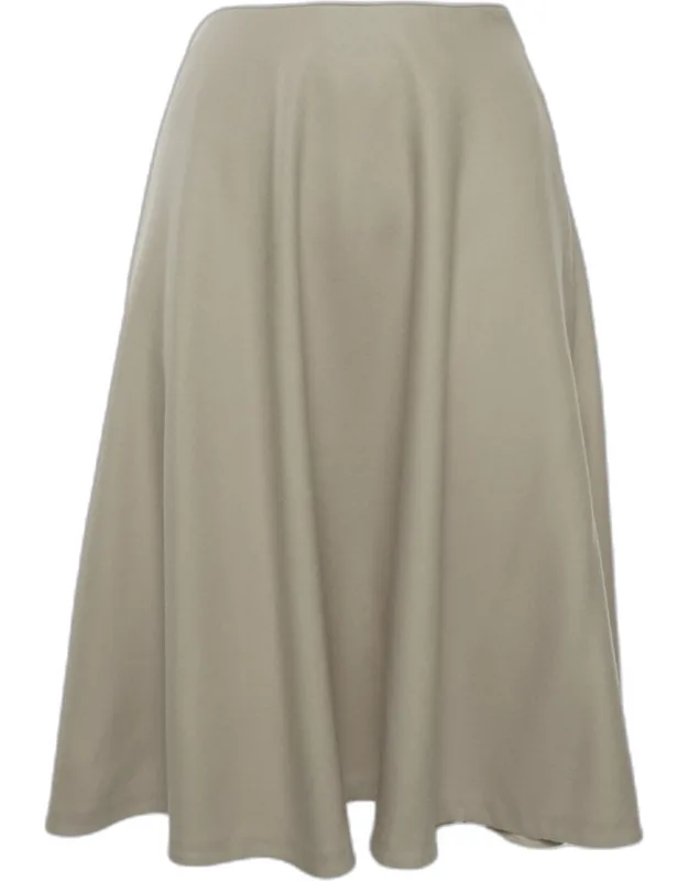 Wool Blend Flared Midi Skirt
