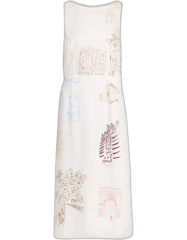 Sleeveless Midi Shift Dress