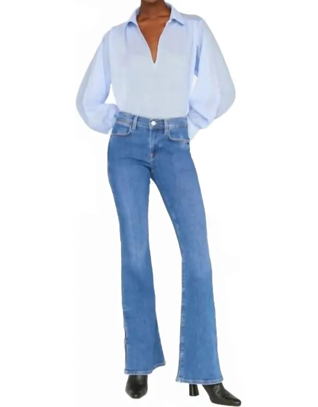 High Flare Mini Slits Jeans