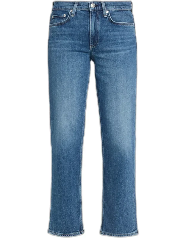 Harlow Ankle Straight Jeans - Vintage-stretch Denim, Slim Fit