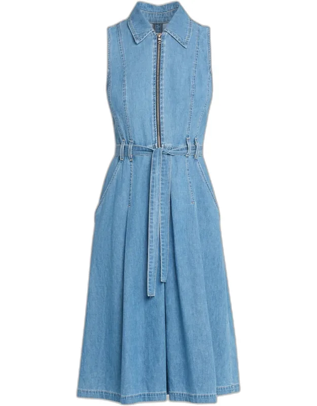 Belted Denim Shirtdress
