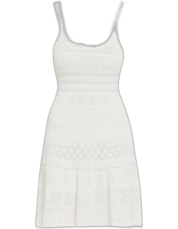 Pointelle Knit Mini Dress