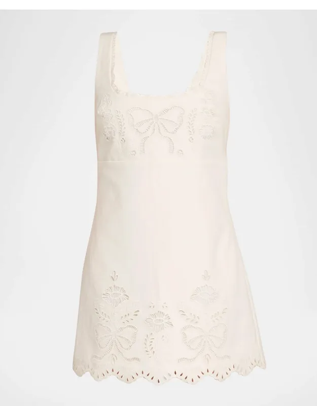 Embroidered Mini Dress