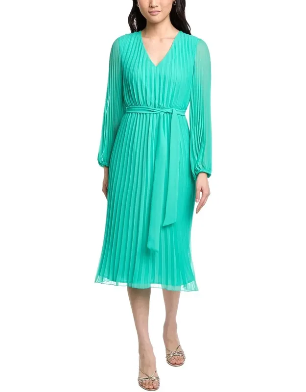 Accordion Pleated Midi Dress