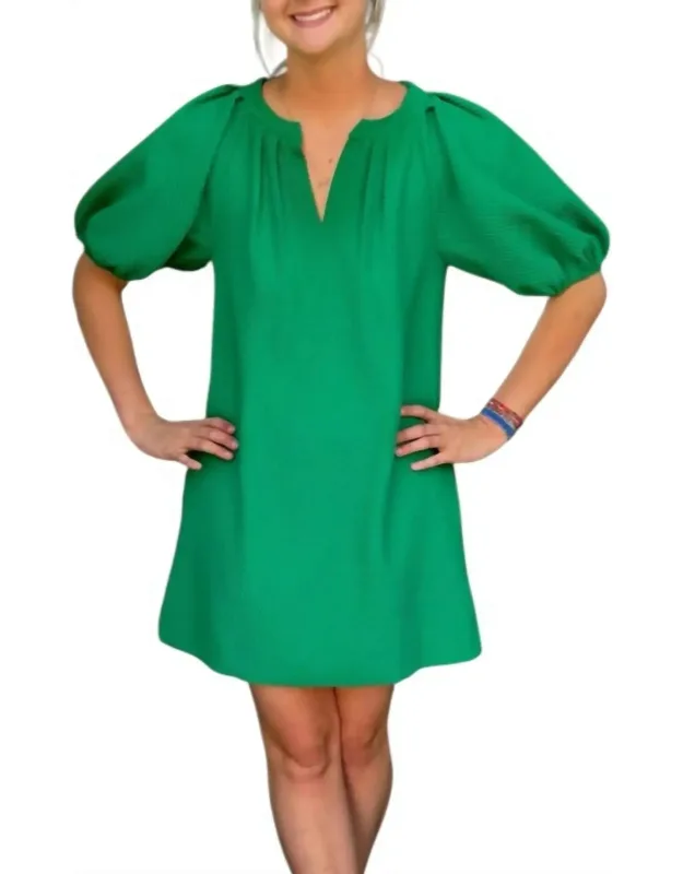 Pleated Sleeve Dress